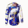 NOTIBANA - Blau-weiß-gelbe Bluse - GERMENS artfashion - 100 % Baumwolle - sehr gute Passform - Künstlerdesign - 99 Stück limitiert - 6 Größen von XS - XXL - Made in Germany