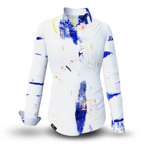 DRAGONFLY - white blouse with blue and yellow - GERMENS...