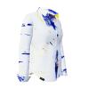 DRAGONFLY - white blouse with blue and yellow - GERMENS artfashion - 100 % cotton - very good fit - artist design - 99 pieces limited - 6 sizes from XS - XXL - Made in Germany