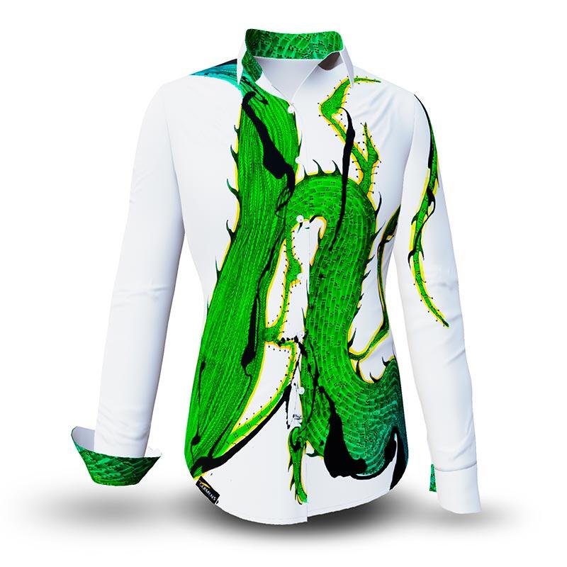 STACHELHAUT CACTUS - Weiß grüne Bluse - GERMENS artfashion - 100 % Baumwolle - sehr gute Passform - Künstlerdesign - 99 Stück limitiert - 6 Größen von XS - XXL - Made in Germany
