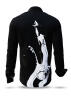 WELLENREITER - Black long-sleeved shirt with white design - GERMENS artfashion - Special long sleeve shirt in small limitation - Made in Germany