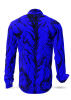 DORNENPRINZ INDIGO - Blue shirt with black drawings - GERMENS