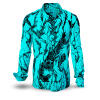 Discover Button Up Shirt DORNENPRINZ CYAN - 100 % cotton
