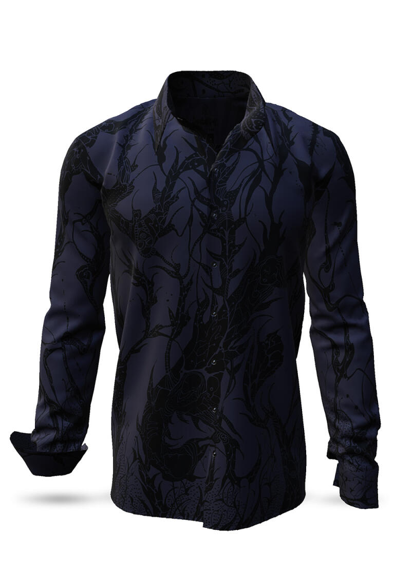 Discover Button Up Shirt DORNENPRINZ PHANTOM - 100 % co