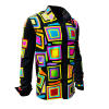 SUMMERNIGHT - Dark-coloured long-sleeved shirt with coloured squares - GERMENS