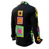 SUMMERNIGHT - Dark-coloured long-sleeved shirt with coloured squares - GERMENS