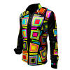 SUMMERNIGHT - Dark-coloured long-sleeved shirt with coloured squares - GERMENS