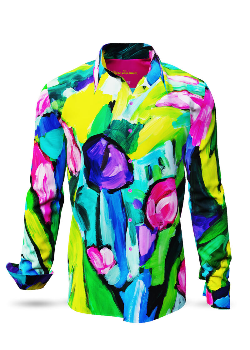 FIORE ASTRATTA - colourful long sleeve shirt - GERMENS artfashion - Unusual long sleeve shirt in 10 sizes - Made in Germany