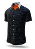 SCHIEFER - Black short sleeve shirt with white collar - GERMENS