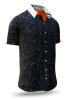 SCHIEFER - Black short sleeve shirt with white collar - GERMENS