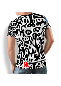 Stylish black and white T-shirt for men JUPPI - 100%...