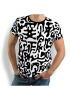 Stylish black and white T-shirt for men JUPPI - 100% cotton - 8 sizes from S to 5XL