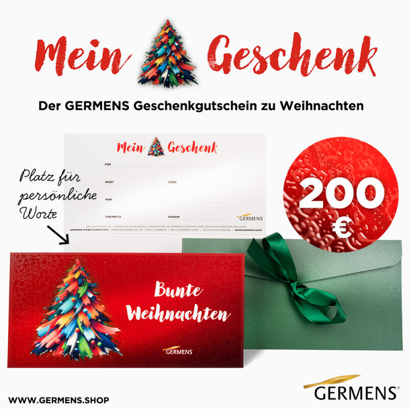 Elegant Gift Card – GERMENS €200 Voucher for Christmas