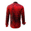 HEXAGON ZINNOBER - red shirt with black honeycomb structures - GERMENS