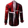 WHITE CROSS - Red white long sleeve shirt - GERMENS artfashion - Unusual long sleeve shirt in 10 sizes - Made in Germany