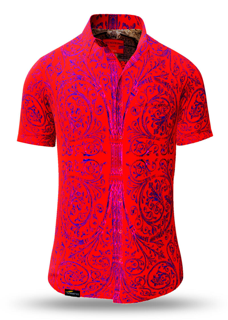 Button up shirt for summer PORTE NOTRE-DAME PARIS ROUGE - GERMENS