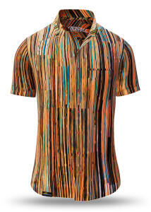Summer button shirt WATERFALL BROWN - GERMENS