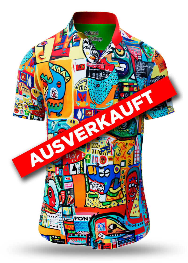 Button up shirt short sleeve only 7 pieces CULTURAL COLLAGE by GERMENS