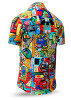 Button up shirt short sleeve CULTURAL COLLAGE by GERMENS