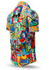 Button up shirt short sleeve CULTURAL COLLAGE by GERMENS