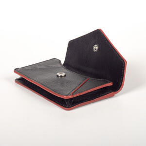 Black HONG KONG business card holder with RFID protection