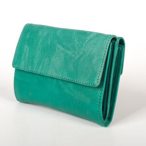 Green ladies wallet BUDAPEST made from soft leather