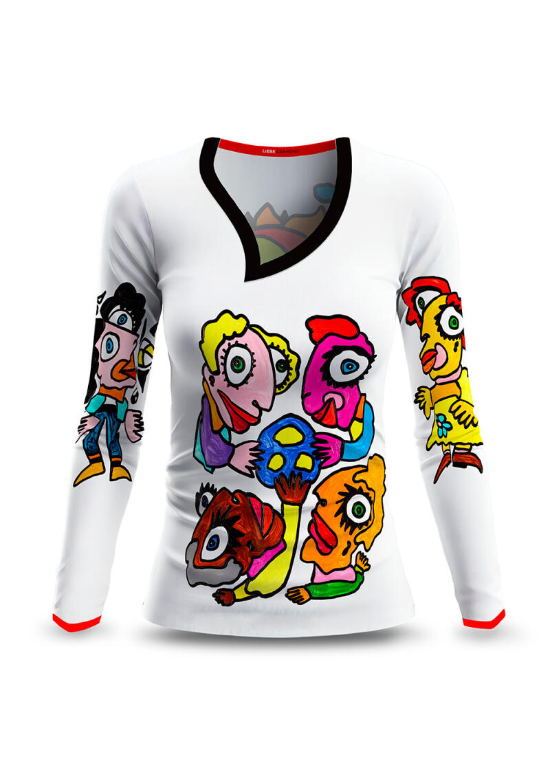 Long sleeve shirt ladies LIEBE by GERMENS artfashion - made of 100 % cotton Made in Saxony/Germany - 7 sizes from XS to 3XL