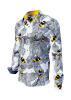 black white shirts men BEENIUS with colored bees - 100 % cotton Made in Saxony - GERMENS artfashion