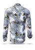 black white shirts men BEENIUS with colored bees - 100 % cotton Made in Saxony - GERMENS artfashion