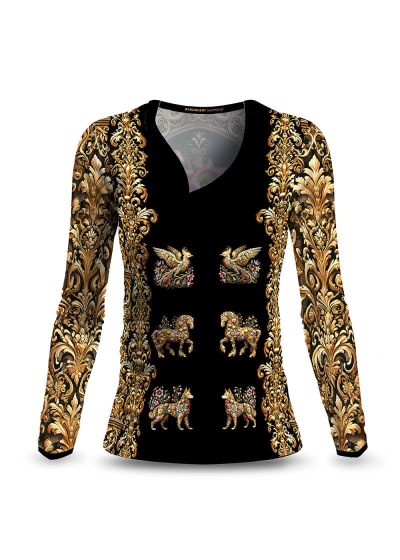 Long sleeve shirt ladies BAROQUENT by GERMENS artfashion - made of 100 % cotton Made in Saxony/Germany - 7 sizes from XS to 3XL