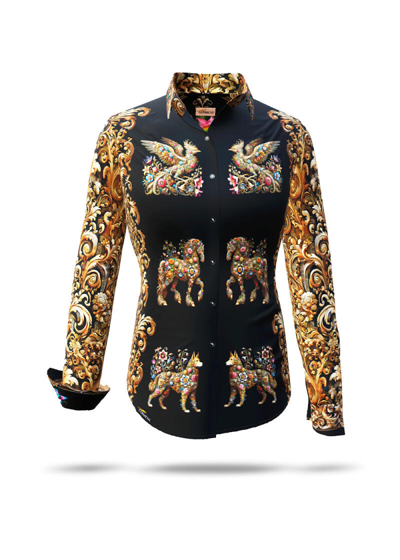 Extravagante barocke Bluse BAROQUENT von GERMENS artfashion aus 100 % Baumwolle Made in Germany