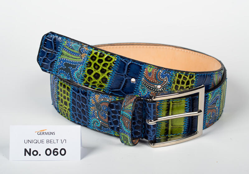 Discover the GERMENS Men’s Leather Belt No. 060. Handmade in Milan with premium cowhide leather, unique patchwork design, exclusive and limited edition.