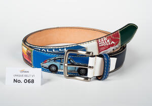 Mille Miglia vintage car race leather belt for men -...