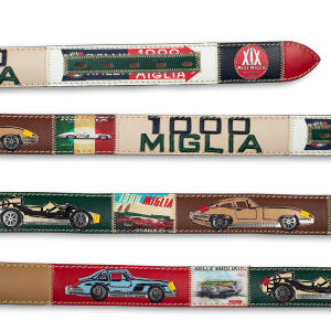 1000 Miglia vintage car race leather belt for men -...