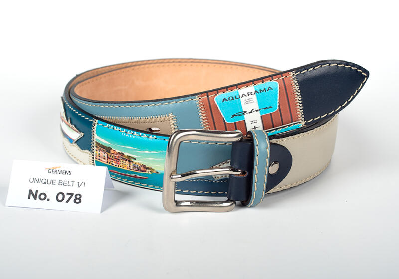 Classic Boat leather belt for men - Unique No. 078