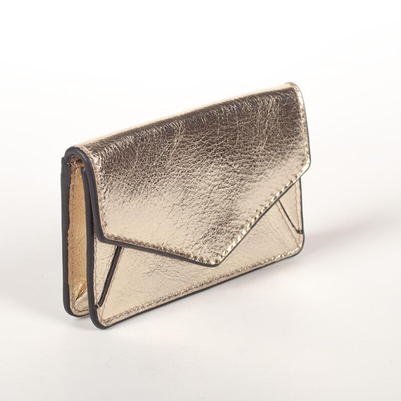 Golden business card holder STOCKHOLM with RFID protection