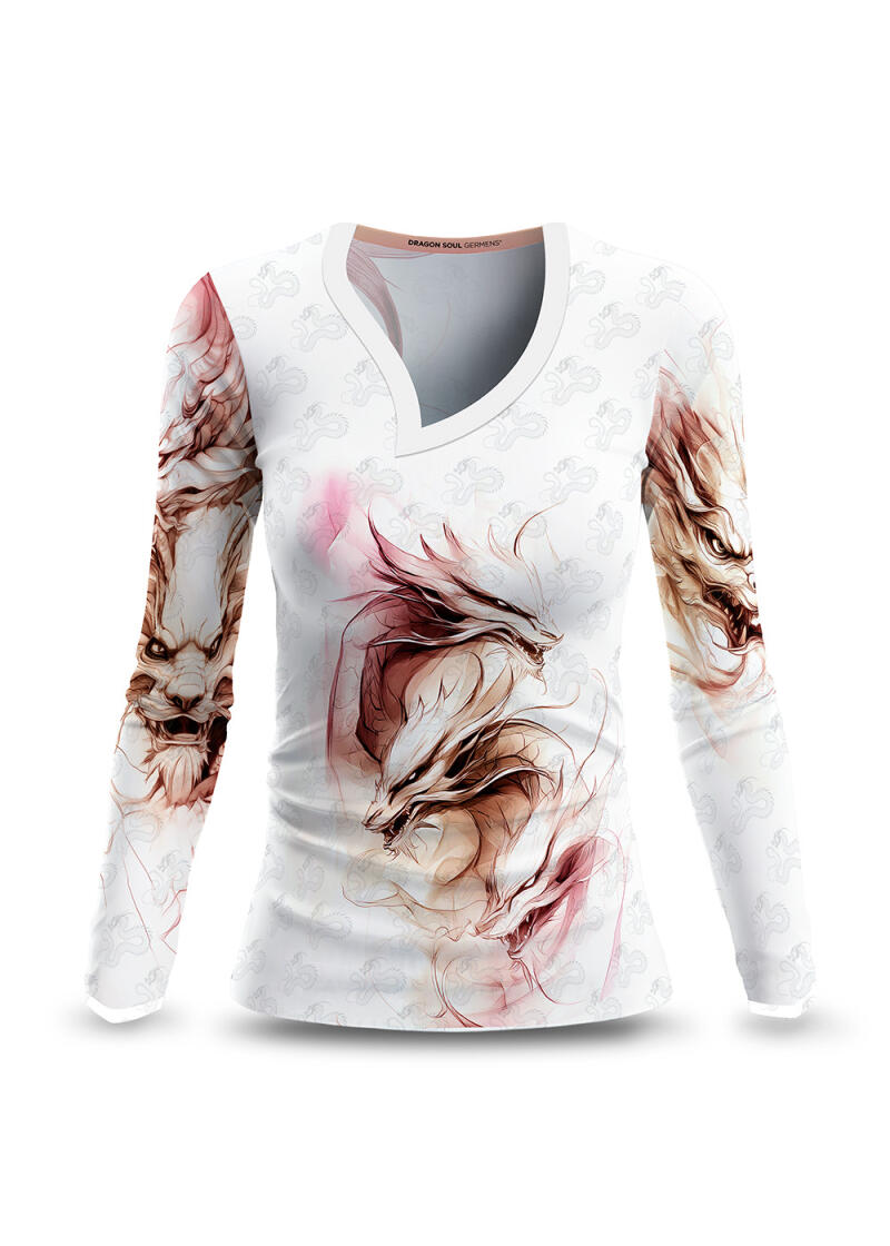 Extravagant long sleeve shirt ladies DRAGON SOUL by GERMENS artfashion - made of 100 % cotton Made in Saxony/Germany - 7 sizes from XS to 3XL