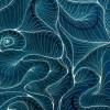 Extravagante blaue Hemdbluse CONCHIFERA OCEAN von GERMENS artfashion aus 100 % Baumwolle - 7 Größen von XS bis 3XL