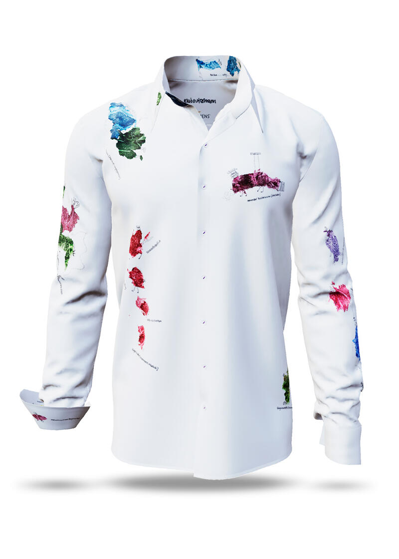 KLABAUTERMANN - White shirt with funny colour splashes - GERMENS