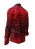 HEXAGON ZINNOBER - red shirt with black honeycomb structures - GERMENS