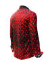 HEXAGON ZINNOBER - red shirt with black honeycomb structures - GERMENS