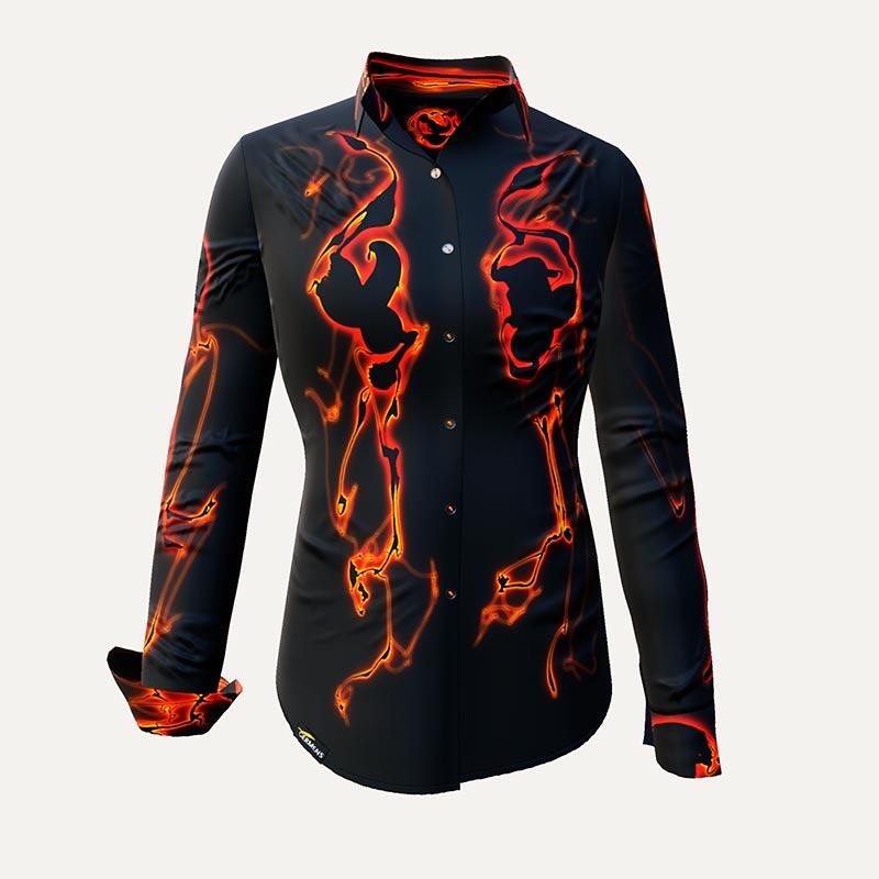 LAVA - Black orange blouse - GERMENS