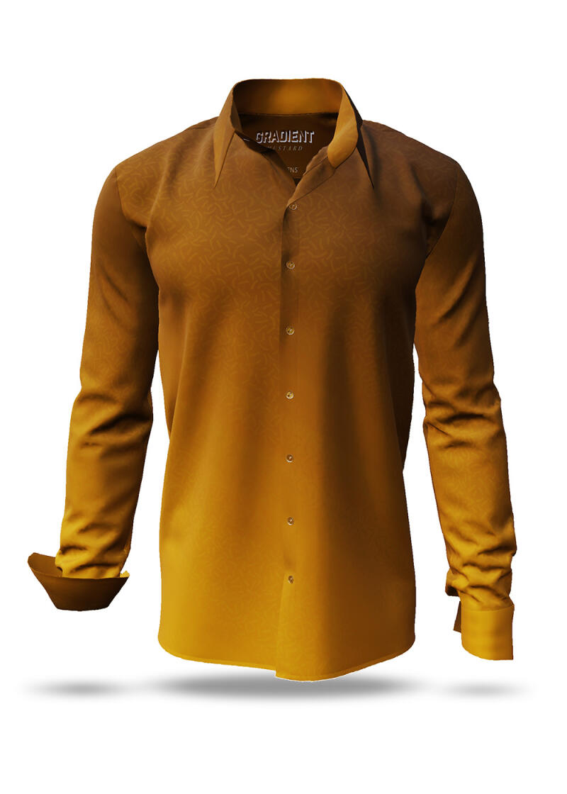 Discover Button Up Shirt GRADIENT MUSTARD - 100 % cotton