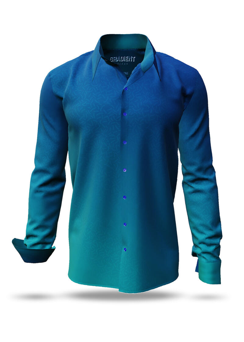 Discover Button Up Shirt GRADIENT OCEAN - 100 % cotton