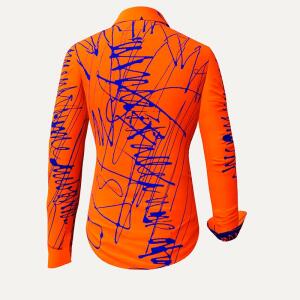 DENADA ORANGE - Orangene Bluse mit Linien - GERMENS