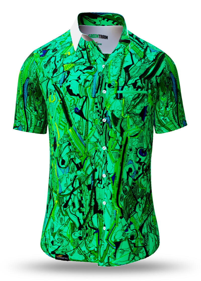 Colorful summer shirt men GREENTRAIN - GERMENS
