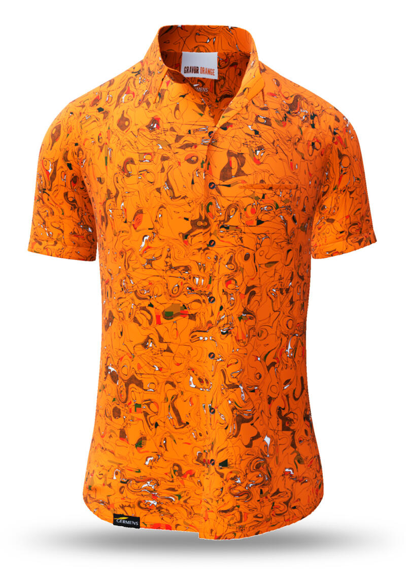 summer shirt men GRAVUR ORANGE - GERMENS