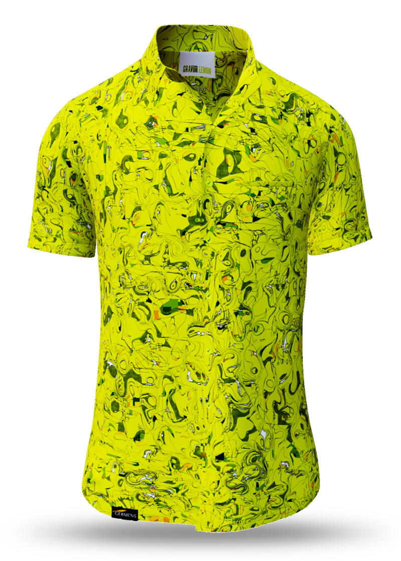 summer shirt men GRAVUR LEMON - GERMENS