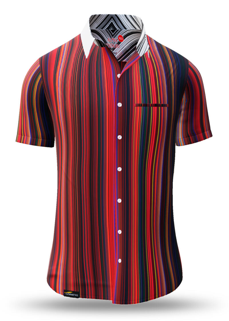 Summer button shirt ALPHA CENTAURI RED - GERMENS